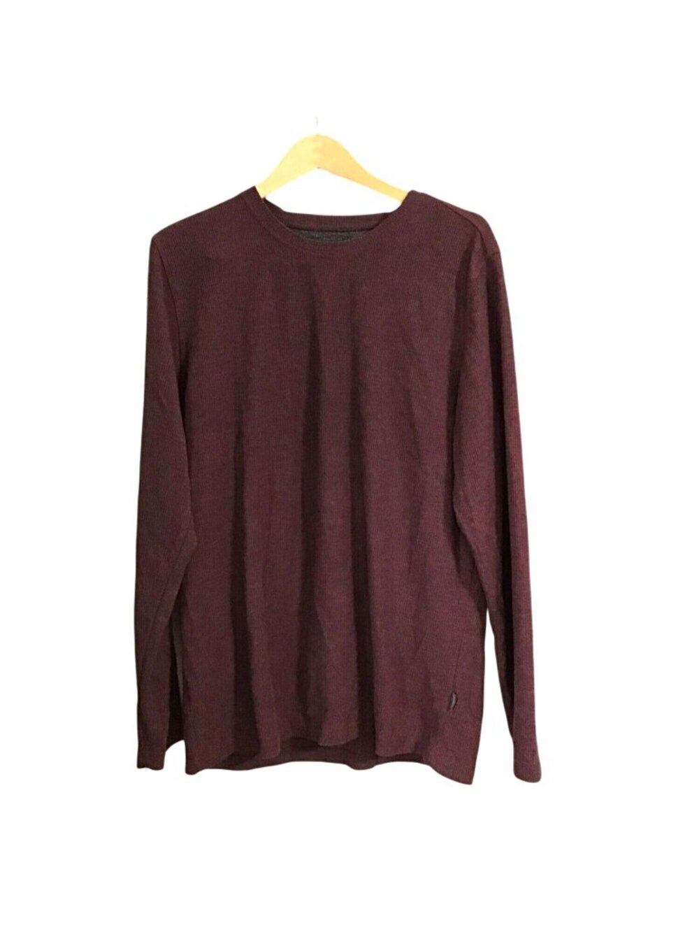 EDDIE BAUER MENS BURGUNDY CREW NECK LONG SLEEVE T-SHIRT SIZE LARGE - Picture 1 of 7